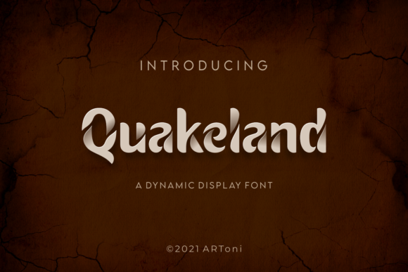 Quakeland: A Cool Display Font for Modern Branding